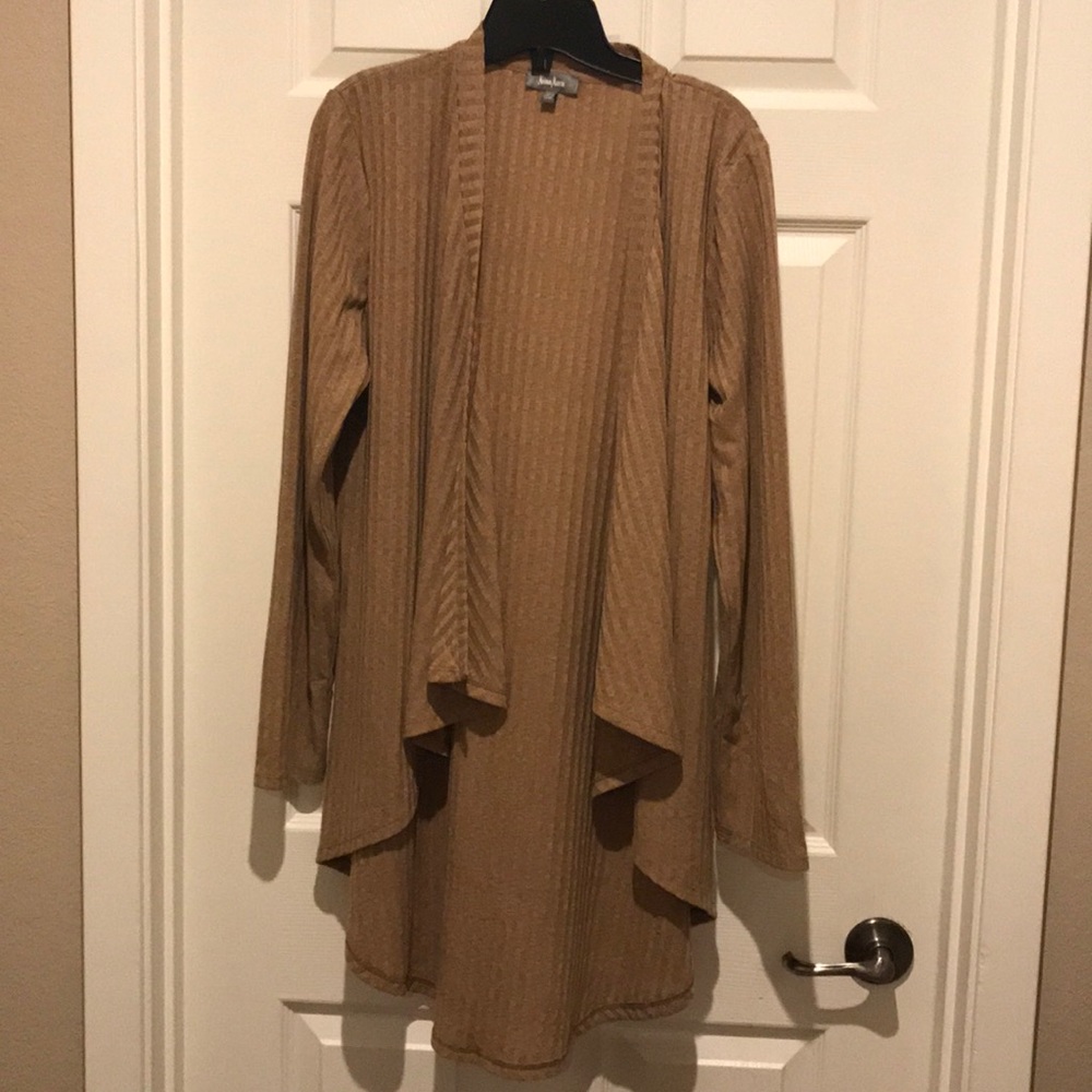 Neiman Marcus Camel Tan Open Front Sweater XL NWT